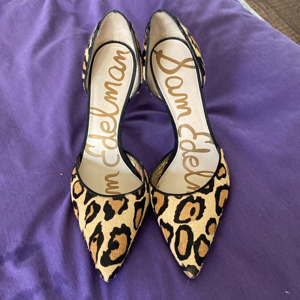 Sam Edelman Tesla Leopard Brahma Hair Pump 8.5